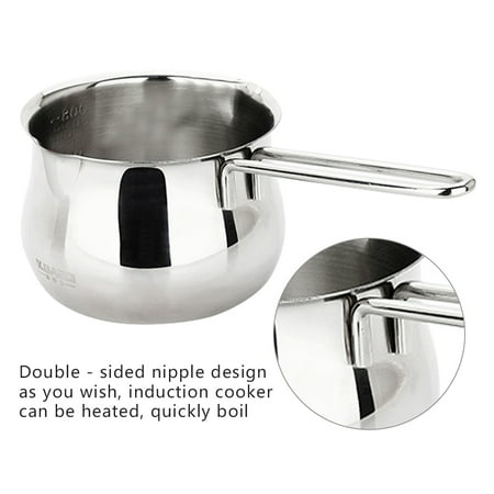 Milk Warmer Nonstick Milk Pot Butter Chocolate Melted Heating Pot Cheese Pot and Sauces Small Stainless Steel Pan 800ml Butter Coffee Warmer